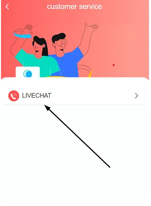 Click the live chat option